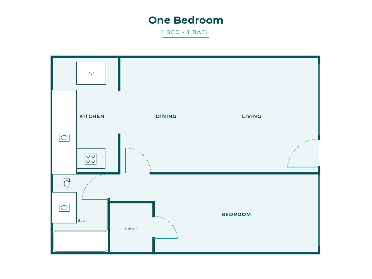One bedroom floor plan