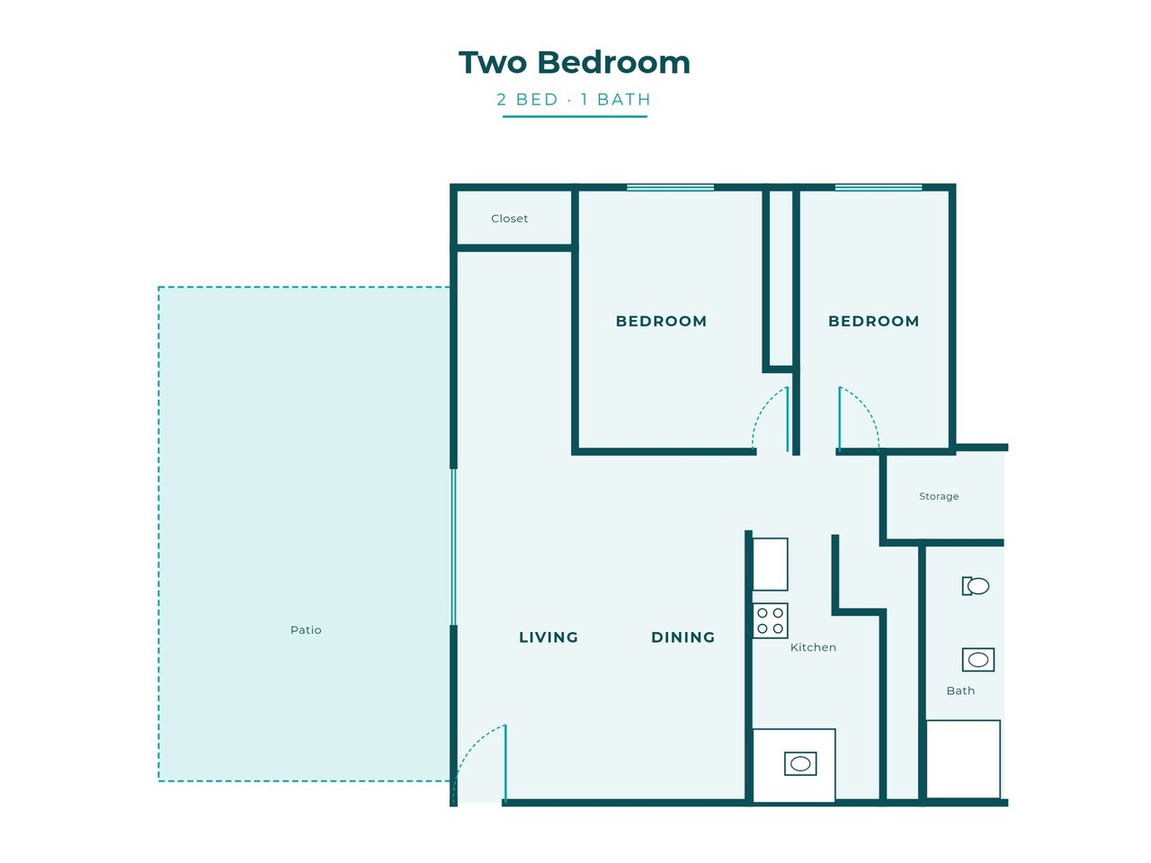 Two bedroom floor plan