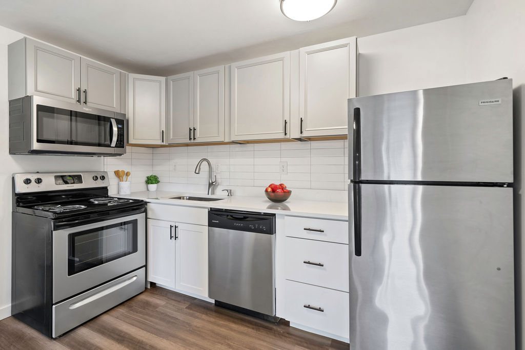 Kitchen with stainless appliances