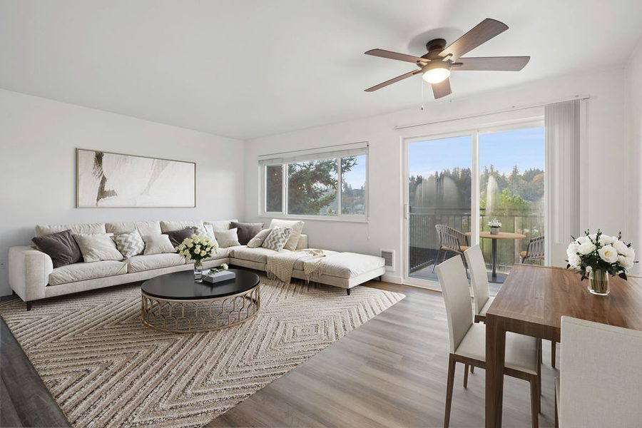 Living room with natural light